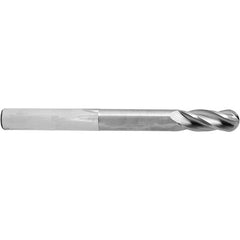 1/2″ Dia. × 1/2″ Shank × 2″ DOC × 4 OAL, Carbide AlTiN, 4 Flute, Ballnose End Mill - Exact Industrial Supply