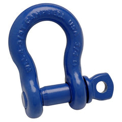 5/16″ Anchor Shackle, Screw Pin, Forged Carbon Steel, Painted Blue - Caliber Tooling