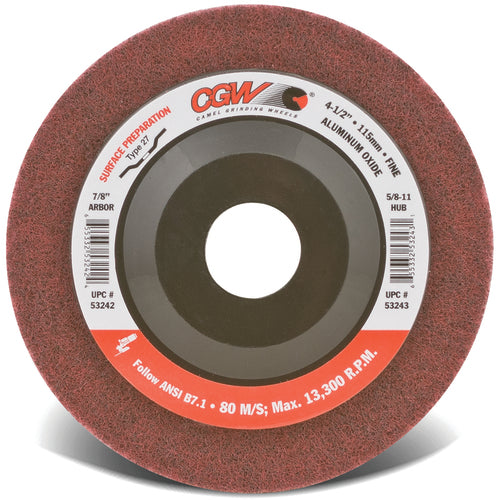 7″ × 7/8″ - Aluminum Oxide Surface Grinding Wheel - Type 27 - Maroon - Caliber Tooling