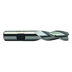 1 Dia. x 4-1/8 Overall Length 3-Flute Square End High Speed Steel SE End Mill-Round Shank-Center Cut-Uncoated - Caliber Tooling