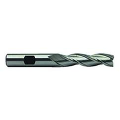 1 Dia. x 6-1/2 Overall Length 3-Flute Square End High Speed Steel SE End Mill-Round Shank-Center Cut-Uncoated - Caliber Tooling