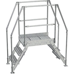 Aluminum Cross Over Ladder 26″ Wide 3 Step - Exact Industrial Supply