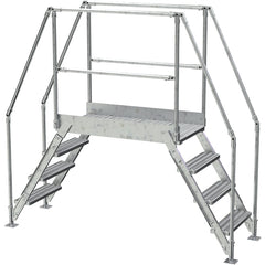 Aluminum Cross Over Ladder 38″ Wide 4 Step - Exact Industrial Supply