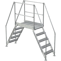 Aluminum Cross Over Ladder 38″ Wide Step - Exact Industrial Supply