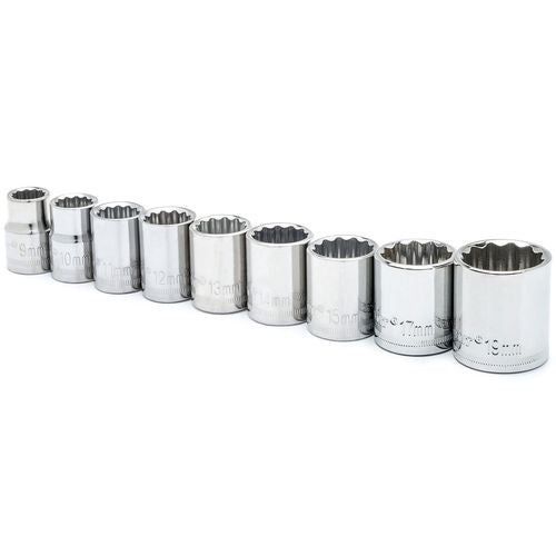 9 Pc. 3/8″ Drive Socket Set, Metric