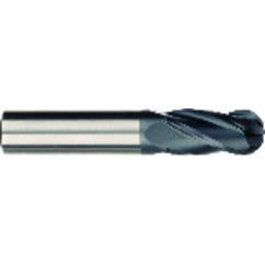 5/16 x 5/16 x 7/8 x 2-1/2 OAL 4 Flute Ball Nose Carbide End Mill - Round Shank-AlCrN Coated - Caliber Tooling