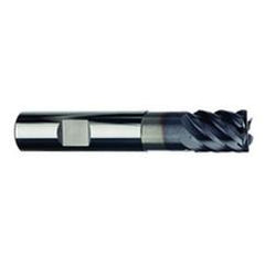 1/2" Dia. - 5/8" LOC - 3" OAL - .060 Radius 6 FL Carbide S/E HP End Mill-TiAlN-x - Caliber Tooling