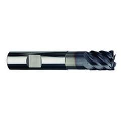 3/4" Dia. - 1" LOC - 4" OAL - .060 Radius 6 FL Carbide S/E HP End Mill-TiAlN-x - Caliber Tooling