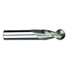 1/2" Dia. - 3-1/4" OAL - Uncoat CBD-Ball End HP End Mill-2 FL - Caliber Tooling