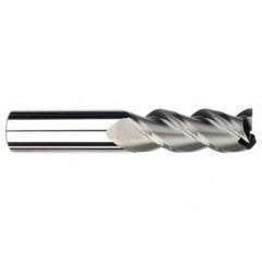 1/2" Dia. - 1-1/4" LOC - 3" OAL - .015 Radius 3 FL Carbide S/E HP End Mill-Uncoated - Caliber Tooling