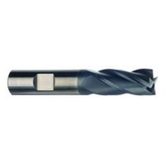 1/4 Dia. x 2-1/2 Overall Length 4-Flute .015 C/R Solid Carbide SE End Mill-Round Shank-Center Cut-AlTiN - Caliber Tooling