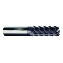 3/8" Dia. - 1/2" LOC - 2-1/2" OAL - .030 Radius 6 FL Carbide S/E HP End Mill-TiAlN-x - Caliber Tooling