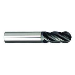 1/8" Dia. - 1-1/2" OAL - AlTiNX CBD-Ball End HP End Mill-4 FL - Caliber Tooling