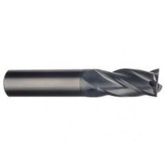 1/2 Dia. x 4 Overall Length 4-Flute Square End Solid Carbide SE End Mill-Round Shank-Center Cut-AlTiN - Caliber Tooling