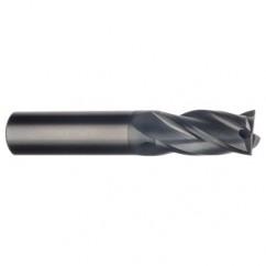 1 Dia. x 5 Overall Length 4-Flute Square End Solid Carbide SE End Mill-Round Shank-Center Cut-TiCN - Caliber Tooling