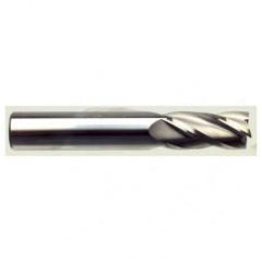 10mm Dia. x 70mm Overall Length 4-Flute Square End Solid Carbide SE End Mill-Round Shank-Center Cut-TiN - Caliber Tooling