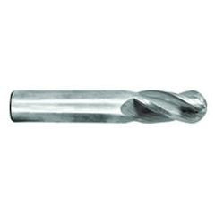 1/2" Dia. - 6" OAL - Ball Nose-TiCN Std Lgth Solid SE Carbide End Mill - 4 FL - Caliber Tooling