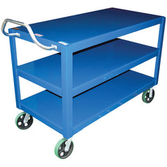 Heavy Duty Ergo Handle Cart 3Shelf 24 × 48 - Exact Industrial Supply