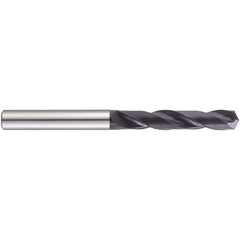 13.3 mm Dia. × 14 mm Shank × 60 mm Flute Length × 107 mm OAL, 3xD, 140°, TiAlN, 2 Flute, External Coolant, Straight Solid Carbide Drill - Exact Industrial Supply