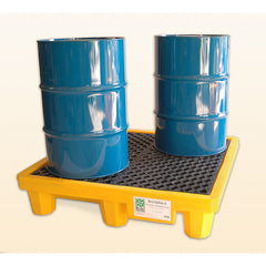 Ultra Spill Pallet Four Drum With Drain - Exact Industrial Supply