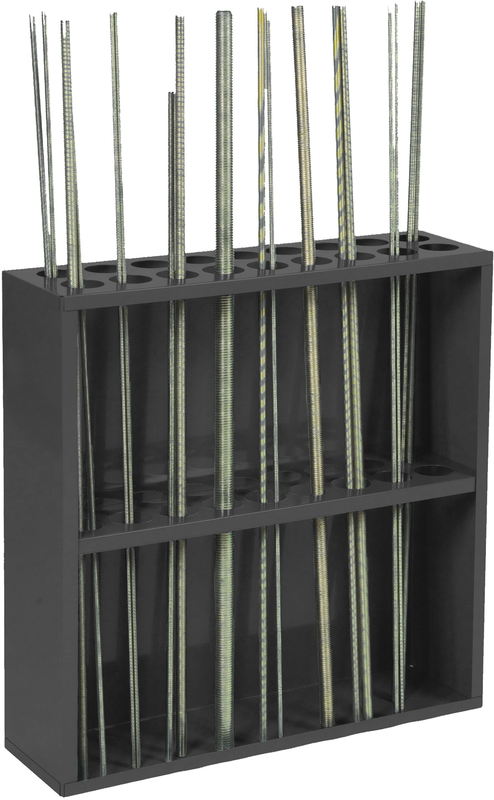 24-1/8 x 6-7/8 x 24'' - 18 Opening Threaded Rod Rack - Caliber Tooling