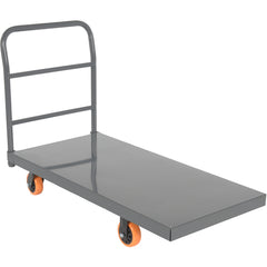 Steel Platform Truck W/ 5 × 2 Poly (Orange) - Exact Industrial Supply