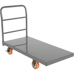 Steel Platform Truck W/ 6 × 2 Poly (Orange) - Exact Industrial Supply