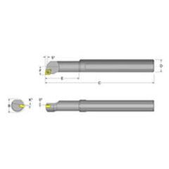 S10S-SCLPR-3 Right Hand 5/8 Shank Indexable Boring Bar - Caliber Tooling