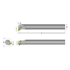 S16T-MDUNL-3 Left Hand 1" Shank Indexable Boring Bar - Caliber Tooling