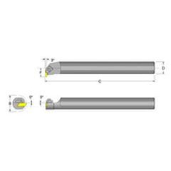 S24U-NER-3 1-1/2" SH; 14" OAL; RH- DorNotch Indexable Threading Boring Bar - Caliber Tooling