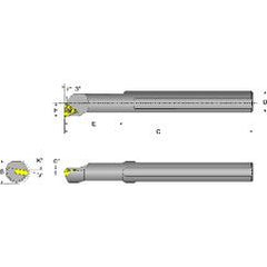 S08M-STUCR-2 Right Hand 1/2 Shank Indexable Boring Bar - Caliber Tooling