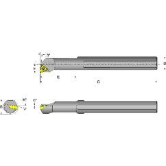 S06M-STUCR-2 Right Hand 3/8 Shank Indexable Boring Bar - Caliber Tooling