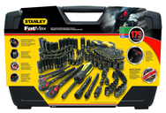 STANLEY® FATMAX® 1/4", 3/8" & 1/2" Drive 179 Piece Matte Black Chrome Mechanic's Tool Set - Caliber Tooling