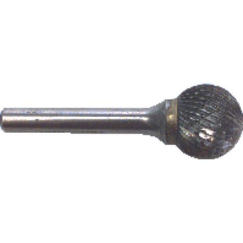 SD3 3/8 × 5/16 × 1/4″ SH Dbl Cut Ball End - CBD - Burr - Caliber Tooling