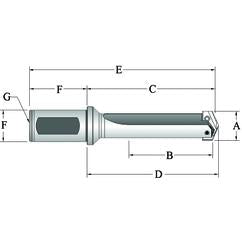 27010S-25FM Flanged T-A® Spade Blade Holder - Straight Flute- Series 1 - Caliber Tooling