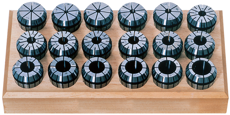 18 Pc. Collet Set - 3/32 to 3/4" - ER32 Style-Round Open - Caliber Tooling