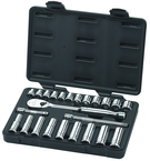 24PC 3/8 DR METRIC SKT SET STD/DEEP - Caliber Tooling