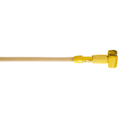 Gripper - Clamp Style Handle - Should be used with 1″ headband mops - Plastic Yellow Head, Hardwood Handle - Caliber Tooling