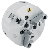 Semi-Steel Lathe Chuck - 10'' A1-8 Mount; 3-Jaw; 2 Piece Reversible Jaws - Caliber Tooling