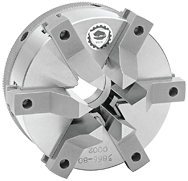 Quick-Clamp Self-Center Scroll Chuck - 6" Plain Mount; - Caliber Tooling