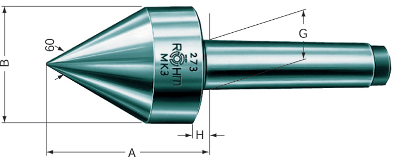 3MT HD 60° Pipe Nose - Live Center - Caliber Tooling