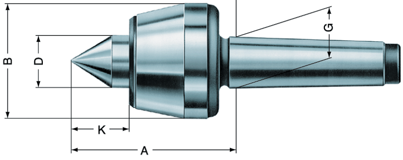 6MT Revolving Tailstock Standard - Live Center - Caliber Tooling