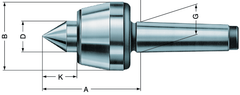 3MT Revolving Tailstock Standard - Live Center - Caliber Tooling