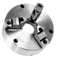 Ajust-Tru+ Universal Chuck - 12" Plain Mount; 3-Jaw; Solid Jaw - Caliber Tooling