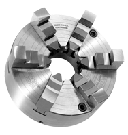 Ajust-Tru+ Universal Chuck - 4" Plain Mount; 6-Jaw; Solid Jaw - Caliber Tooling