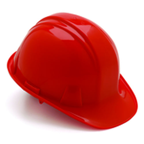 4 Point Ratchet Hard Hat, Red - Caliber Tooling