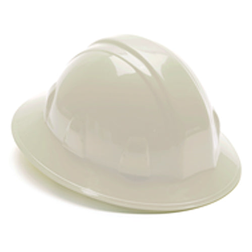 Hard Hat - White Full Brim 4 Point Ratchet Style - Caliber Tooling