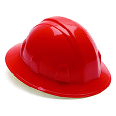 Hard Hat - Red Full Brim 4 Point Ratchet Style - Caliber Tooling