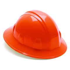 Hard Hat - Orange Full Brim 4 Point Ratchet Style - Caliber Tooling