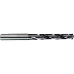 12.9 mm Dia. × 7.6 mm Shank × 77 mm Flute Length × 124 mm OAL, 5xD, TiAlN, 2xD Flute, H6 Solid Carbide Drill - Exact Industrial Supply